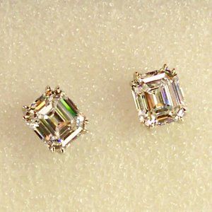 NEW Bella Luce Jonker Cut Platineve Simulated Diamonds Silver Stud Earrigs